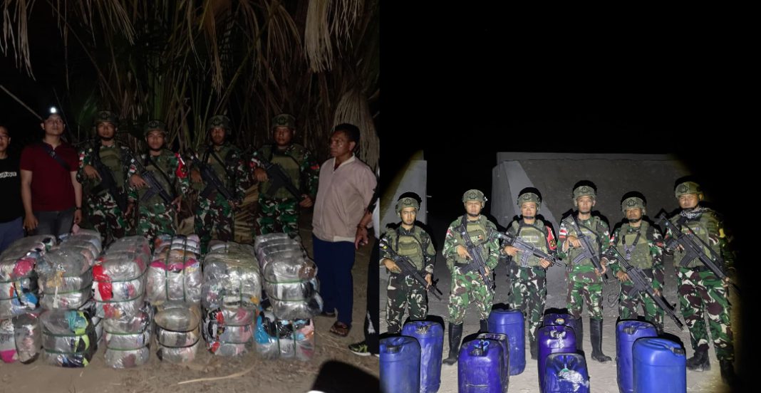 Penyelundup di Perbatasan RI-RDTL Terus Nekat, Yonarhanud 14/PWY Gagalkan Belasan Karung Ballpres dan Ratusan Liter BBM