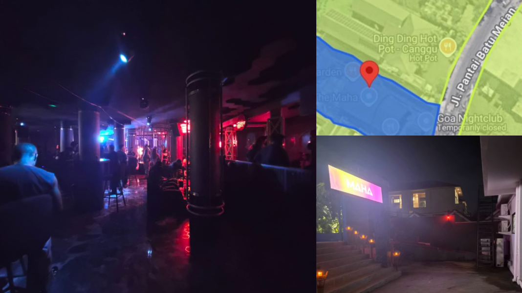 The Maha Club Canggu Bali, Jalan Pantai Batu Mejan, Desa Canggu. Foto: Kolase The East Indonesia